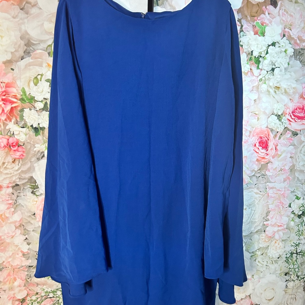 Royal blue cape dress